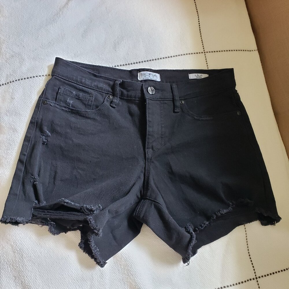$8 Sofia Jeans by Sofia Vergara Lila Midrise Denim Short Black Size 4